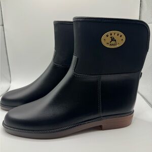 Naot Women’s Dafna Black Boots Rain Riding Equestrian Slip On 9